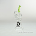 2022 New Bubbler Wholesale Hockah Borocilicate Herb Water Pipe Recycler Glass